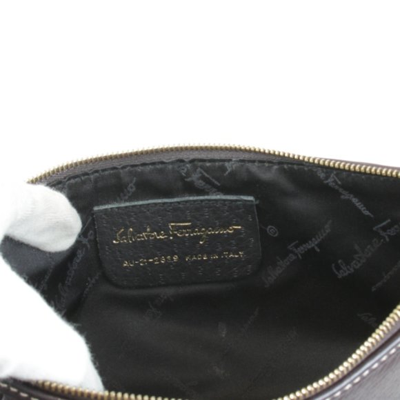 Salvatore Ferragamo Shoulder Bag Leather Brown Women's